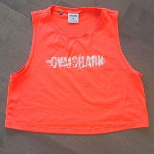 NWOT Gymshark Neon Coral Orange 🍊 Graphic Cropped - Size Medium